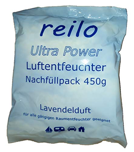 40x 450g Ultra Power "Lavendelduft" Luftentfeuchter Granulat (Calciumchlorid) Flakes im Vliesbeutel - Nachfüllpacks zum Staffelpreis von reilo