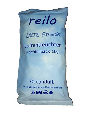 5x 1kg Ultra Power "Oceanduft" Luftentfeuchter Granulat (Calciumchlorid) im Vliesbeutel, Nachfüllpack für Raumentfeuchter … von reilo