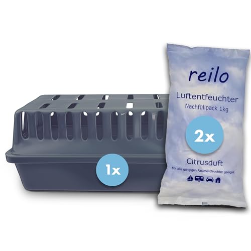 reilo 1x XXL Raumentfeuchterbox und Citrus-Duft Luftentfeuchtergranulat 2x 1kg, Luftentfeuchter-Komplettset, Raumentfeuchter im Vliesbeutel, für Auto, Schlafzimmer, Keller reilo 1x XXL Raumentfeuchterbox und Citrus-Duft Luftentfeuchtergranulat 2x 1kg, Luftentfeuchter-Komplettset, Raumentfeuchter im Vliesbeutel, für Auto, Schlafzimmer, Keller von reilo
