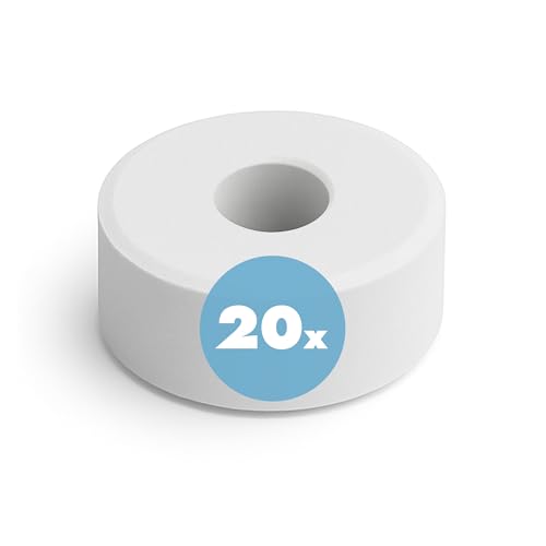 reilo 20x 450g Luftentfeuchter TAB mit Loch, Lochdurchmesser 2cm, mit Calciumchlorid, Raumluftentfeuchter, Nachfüllpacks für Entfeuchterboxen, Lufttrockner für Wohnräume, Schlafzimmer, Keller von reilo