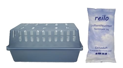 reilo 2x XXL Raumentfeuchterbox und 10x 1kg Luftentfeuchtergranulat mit Citrus-Duft, Luftentfeuchter-Komplettset, Raumentfeuchter im Vliesbeutel, für Auto, Schlafzimmer, Keller reilo 2x XXL Raumentfeuchterbox und 10x 1kg Luftentfeuchtergranulat mit Citrus-Duft, Luftentfeuchter-Komplettset, Raumentfeuchter im Vliesbeutel, für Auto, Schlafzimmer, Keller von reilo