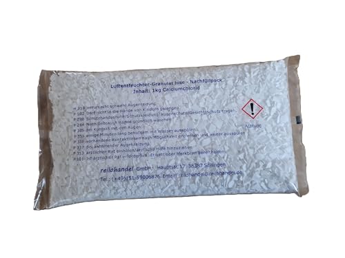 reilo 30x 1kg loses Luftentfeuchter Granulat (Calciumchlorid), loses Granulat für passende Entfeuchterboxen, Lufttrockner für Wohnräume, Schlafzimmer, Keller von reilo