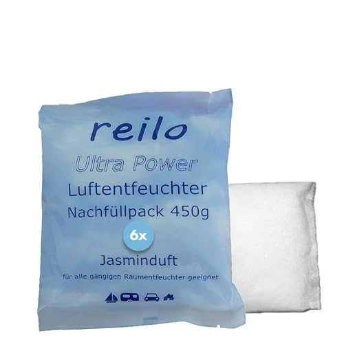 reilo 6x 450g Jasminduft Luftentfeuchter Granulat, Raumluftentfeuchter im Vliesbeutel, Nachfüllpacks für gängige Entfeuchterboxen, Lufttrockner für Wohnraum, Schlafzimmer, Keller reilo 6x 450g Jasminduft Luftentfeuchter Granulat, Raumluftentfeuchter im Vliesbeutel, Nachfüllpacks für gängige Entfeuchterboxen, Lufttrockner für Wohnraum, Schlafzimmer, Keller von reilo