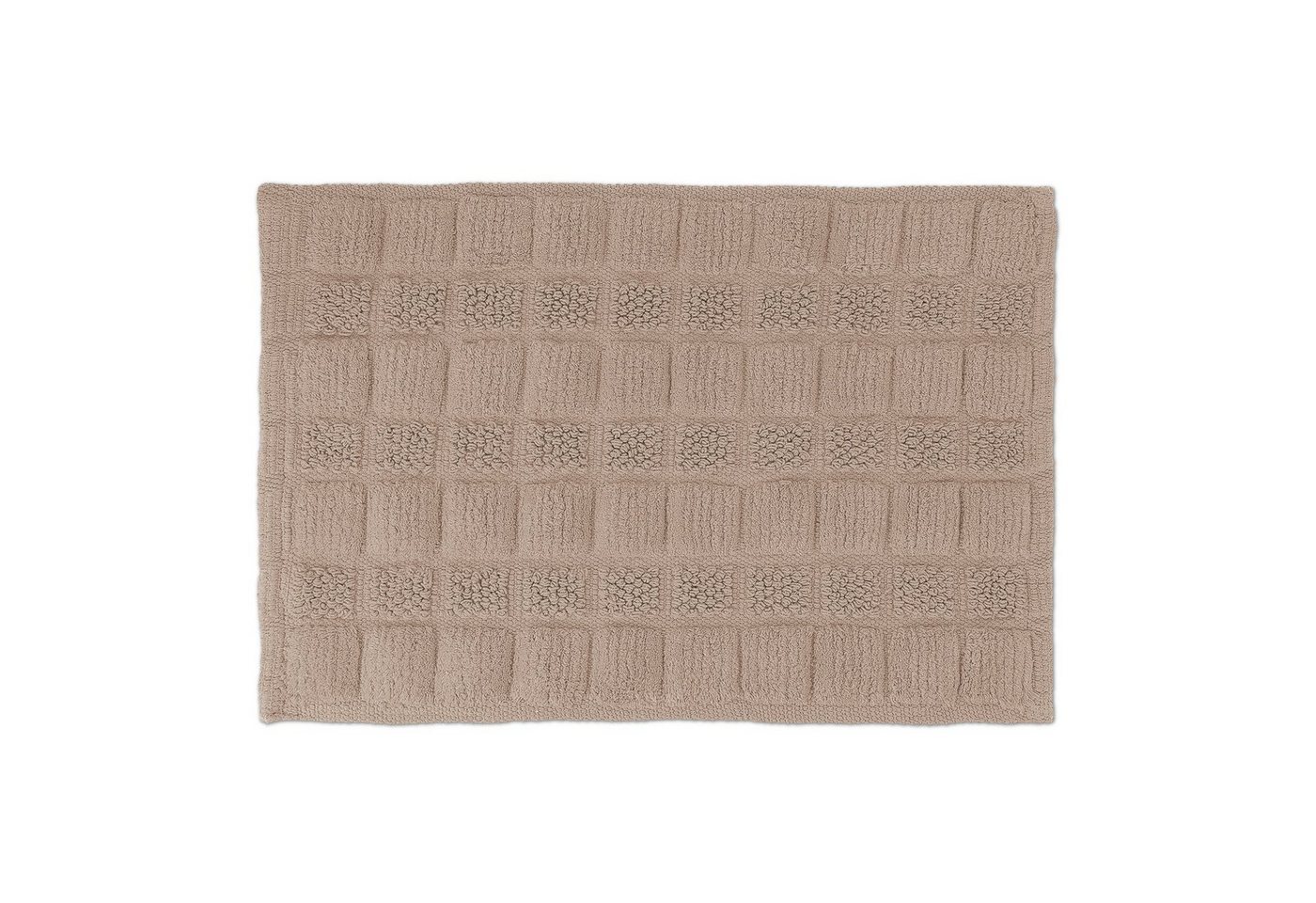 Badematte Badematte aus Baumwolle 60x40 cm relaxdays, Höhe 20 mm, Baumwolle, Braun von relaxdays