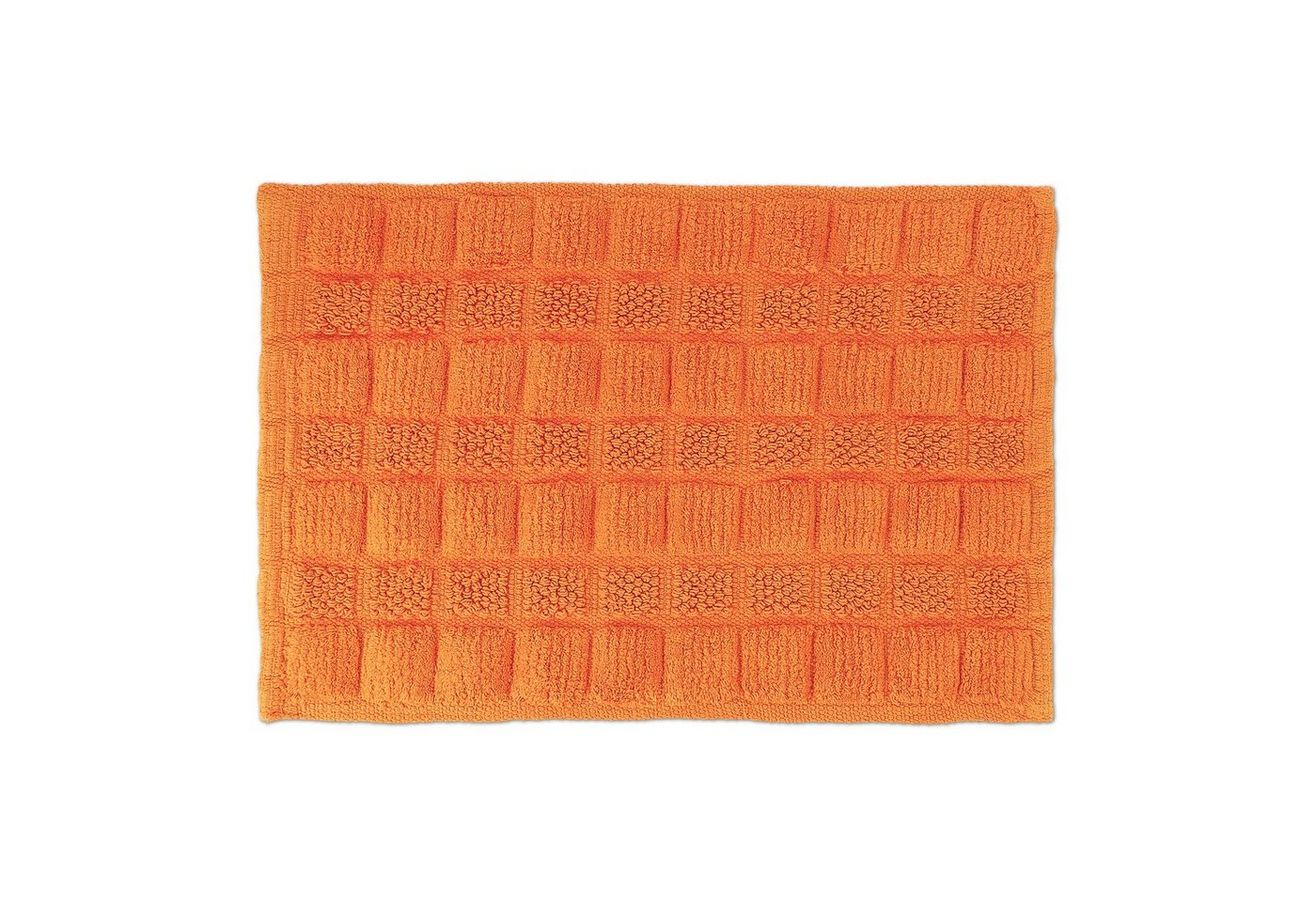 Badematte Badematte aus Baumwolle 60x40 cm relaxdays, Höhe 20 mm, Baumwolle, Orange von relaxdays