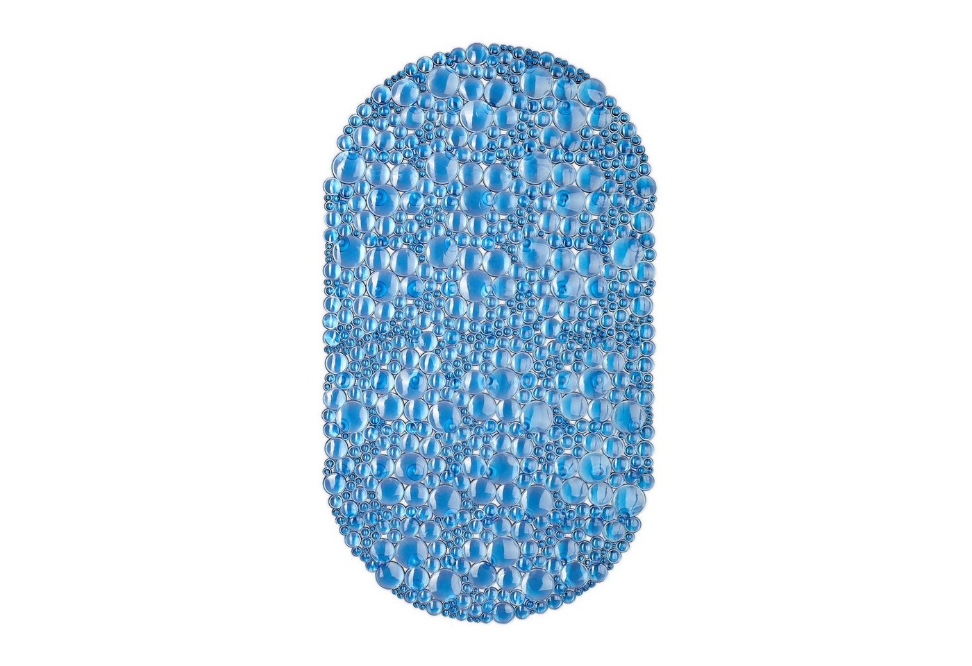 Badematte Badewannenmatte oval relaxdays, Höhe 7 mm, Kunststoff, Blau von relaxdays