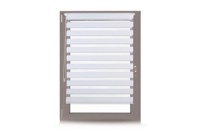 Doppelrollo Klemmfix ohne bohren in Weiß, relaxdays, 110x150cm von relaxdays