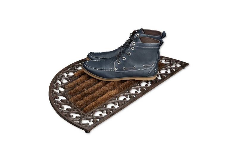 relaxdays Fußmatte 2 x Fußabtreter Gusseisen halbrund, Höhe: 40 mm von relaxdays