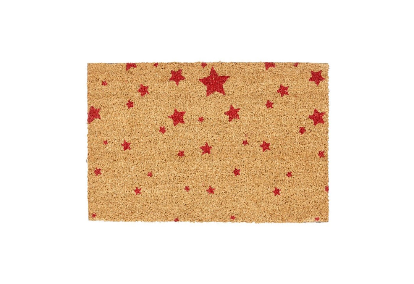 Fußmatte Fußmatte Kokos STERNE, relaxdays, Höhe: 15 mm, Rot von relaxdays