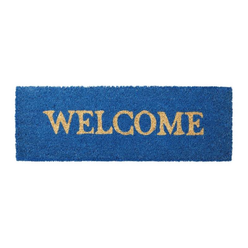 relaxdays Fußmatte schmal WELCOME, Höhe: 15 mm, Blau von relaxdays