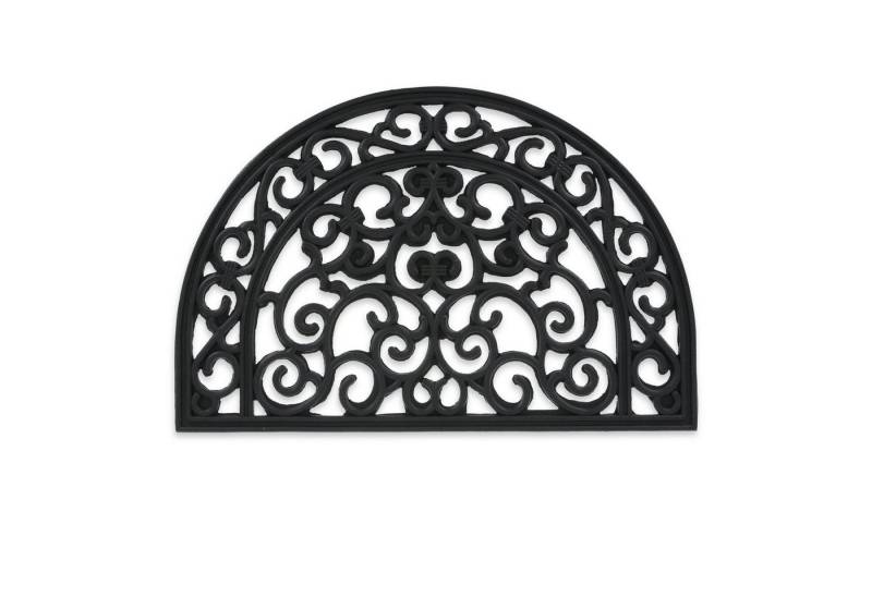 relaxdays Fußmatte Halbrunde Fußmatte aus Gummi, Höhe: 10 mm von relaxdays