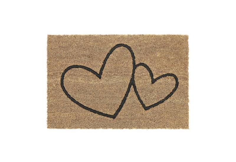 Fußmatte Kokos Fußmatte Herzen, relaxdays, Höhe: 15 mm von relaxdays