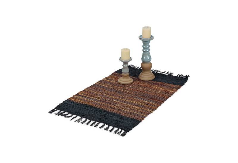 relaxdays Läufer Flickenteppich 60 x 110 cm, Höhe: 5 mm, braun relaxdays Läufer Flickenteppich 60 x 110 cm, Höhe: 5 mm, braun von relaxdays