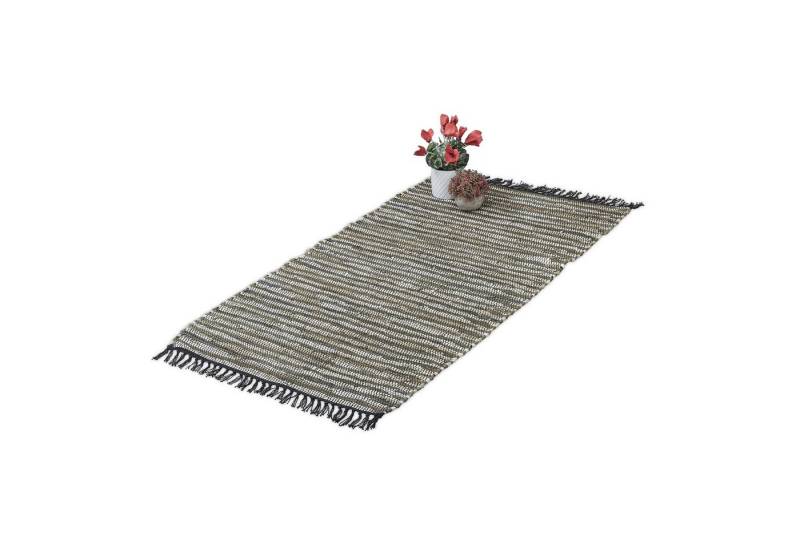 relaxdays Läufer Flickenteppich Leder & Baumwolle, Höhe: 10 mm, grün relaxdays Läufer Flickenteppich Leder & Baumwolle, Höhe: 10 mm, grün von relaxdays