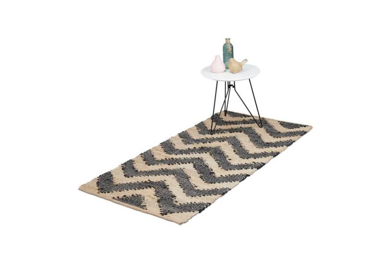 relaxdays Läufer Zick Zack 70 x 140 cm, Höhe: 10 mm von relaxdays