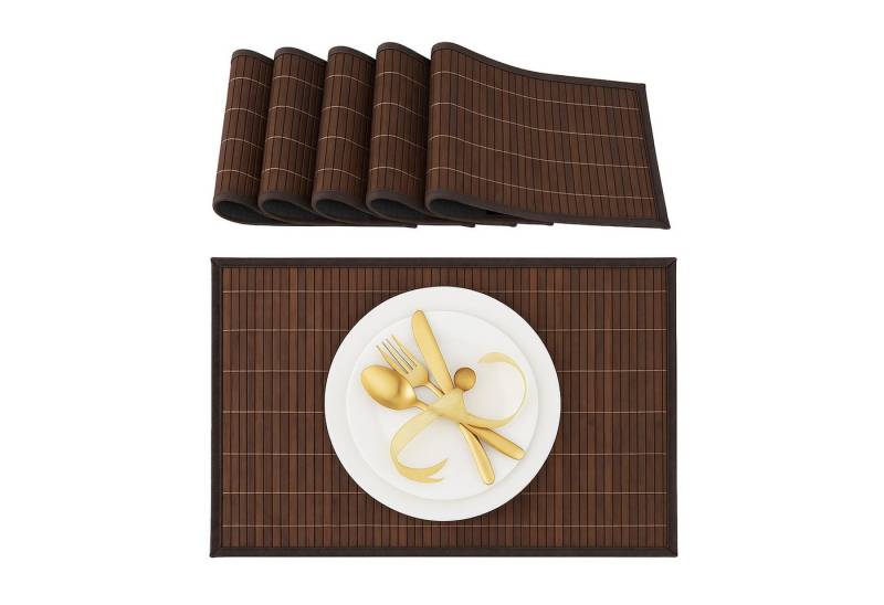 relaxdays Platzset 24 teiliges Tischset braun von relaxdays