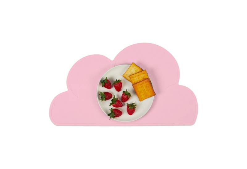 relaxdays Platzset Platzdeckchen für Kinder in Wolkenform, (1-St), Rosa von relaxdays