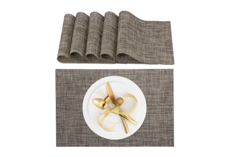 relaxdays Platzset Tischset 6-teilig, braun relaxdays Platzset Tischset 6-teilig, braun von relaxdays