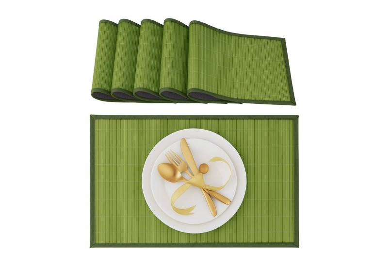 relaxdays Platzset Tischset 6er Set Bambus, (6 Tischmatten), grün relaxdays Platzset Tischset 6er Set Bambus, (6 Tischmatten), grün von relaxdays