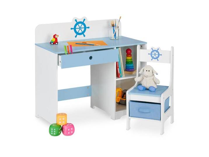 Relaxdays KINDERSCHREIBTISCH, Weiß, 80x79.5x40 cm, Arbeitszimmer, Schreibtische, Jugend- & Kinderschreibtische von relaxdays