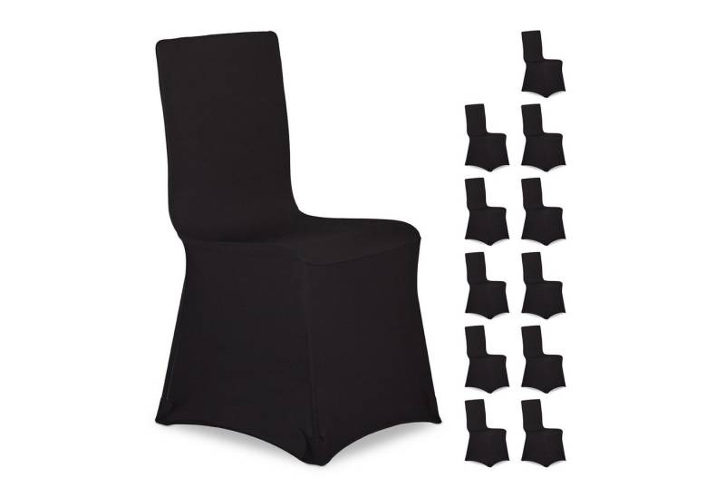 relaxdays Stuhlhusse 12 x Stuhlhussen in Schwarz von relaxdays