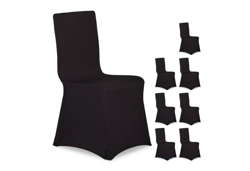 relaxdays Stuhlhusse 8 x Stuhlhussen in Schwarz von relaxdays