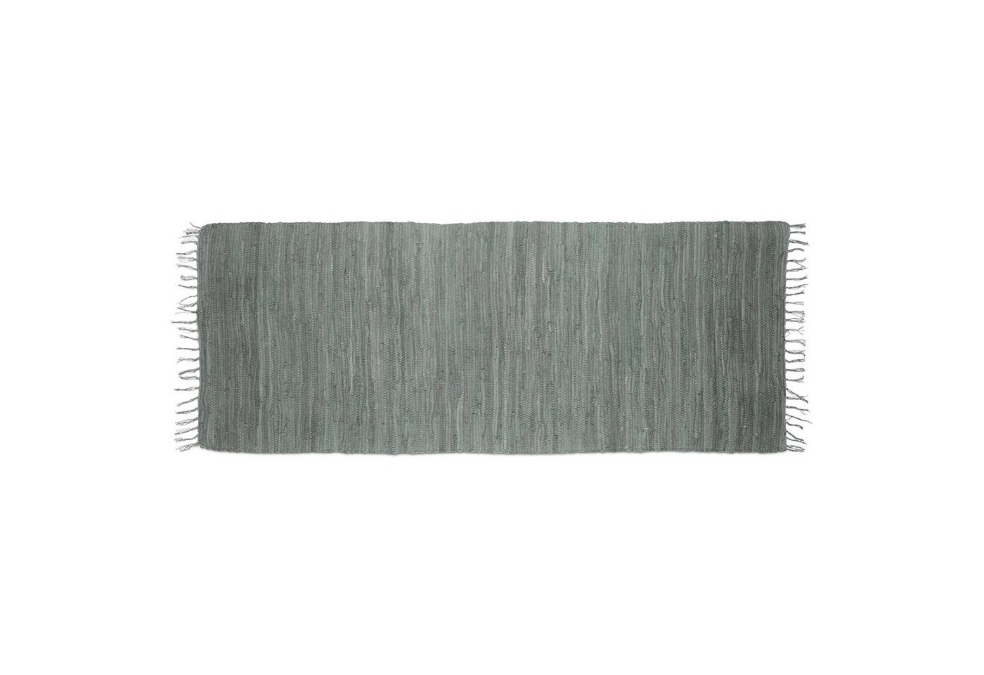 Teppich Flickenteppich einfarbig, relaxdays, Höhe: 10 mm, Grau, 80x200cm von relaxdays