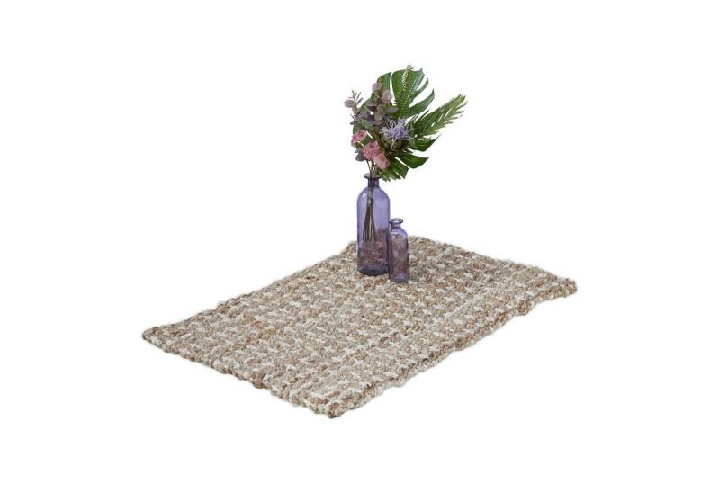 relaxdays Teppich Jute Teppich 60x90 cm, Höhe: 10 mm relaxdays Teppich Jute Teppich 60x90 cm, Höhe: 10 mm von relaxdays