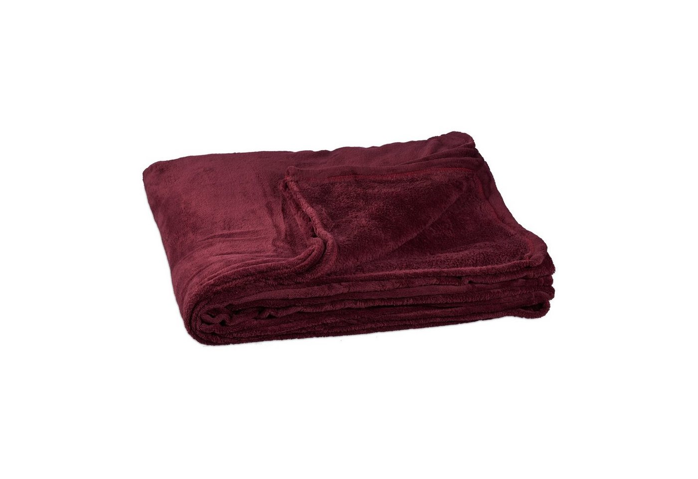 Wohndecke Kuscheldecke Fleece extragroß, relaxdays, Bordeaux von relaxdays