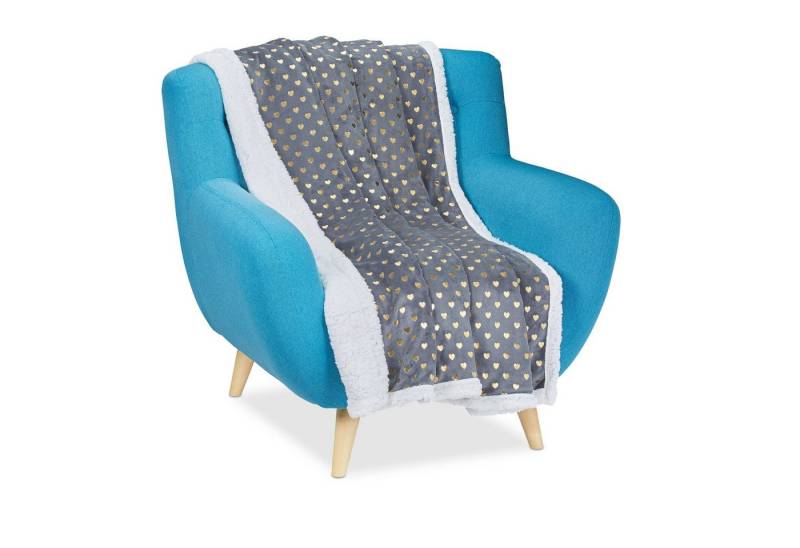Wohndecke Kuscheldecke Grau 150x200 cm, relaxdays, B von relaxdays