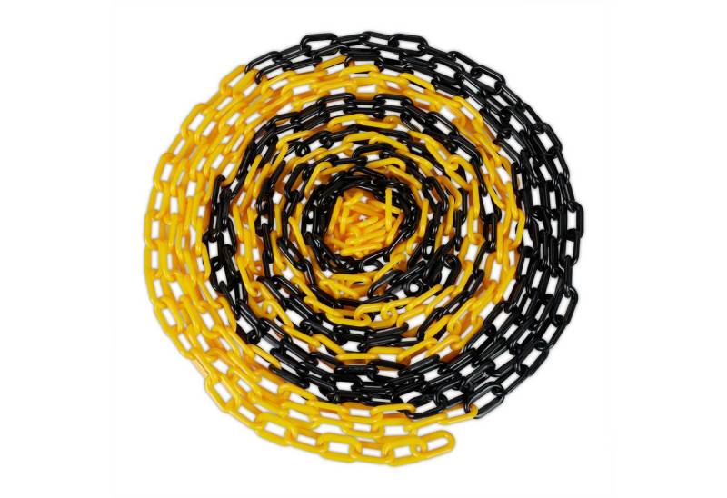 relaxdays Absperrkette in Schwarz und Gelb, Kunststoff, Länge 10 m 10 m von relaxdays