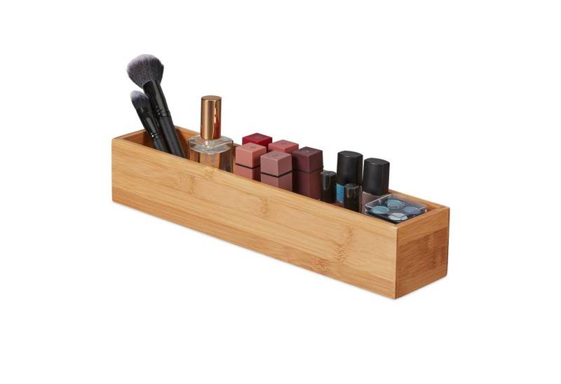 relaxdays Aufbewahrungsbox 2 x Bambus Box länglich von relaxdays