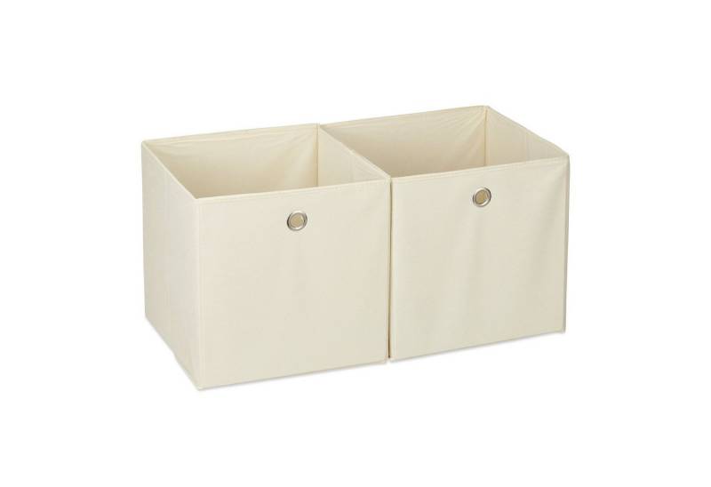 relaxdays Aufbewahrungsbox 6 x Aufbewahrungsbox Stoff beige von relaxdays
