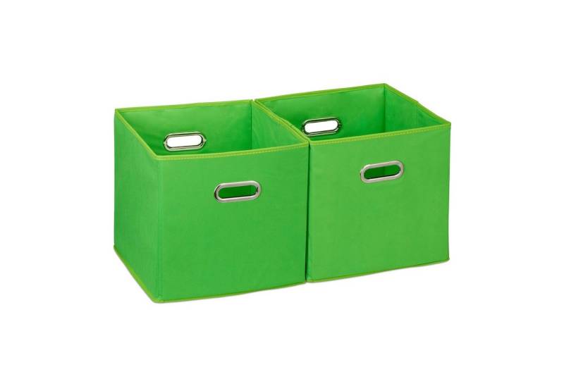 relaxdays Aufbewahrungsbox 6 x Aufbewahrungsbox Stoff grün von relaxdays