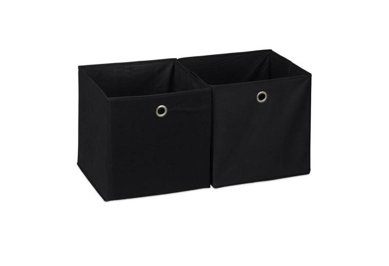 relaxdays Aufbewahrungsbox 6 x Aufbewahrungsbox Stoff schwarz von relaxdays