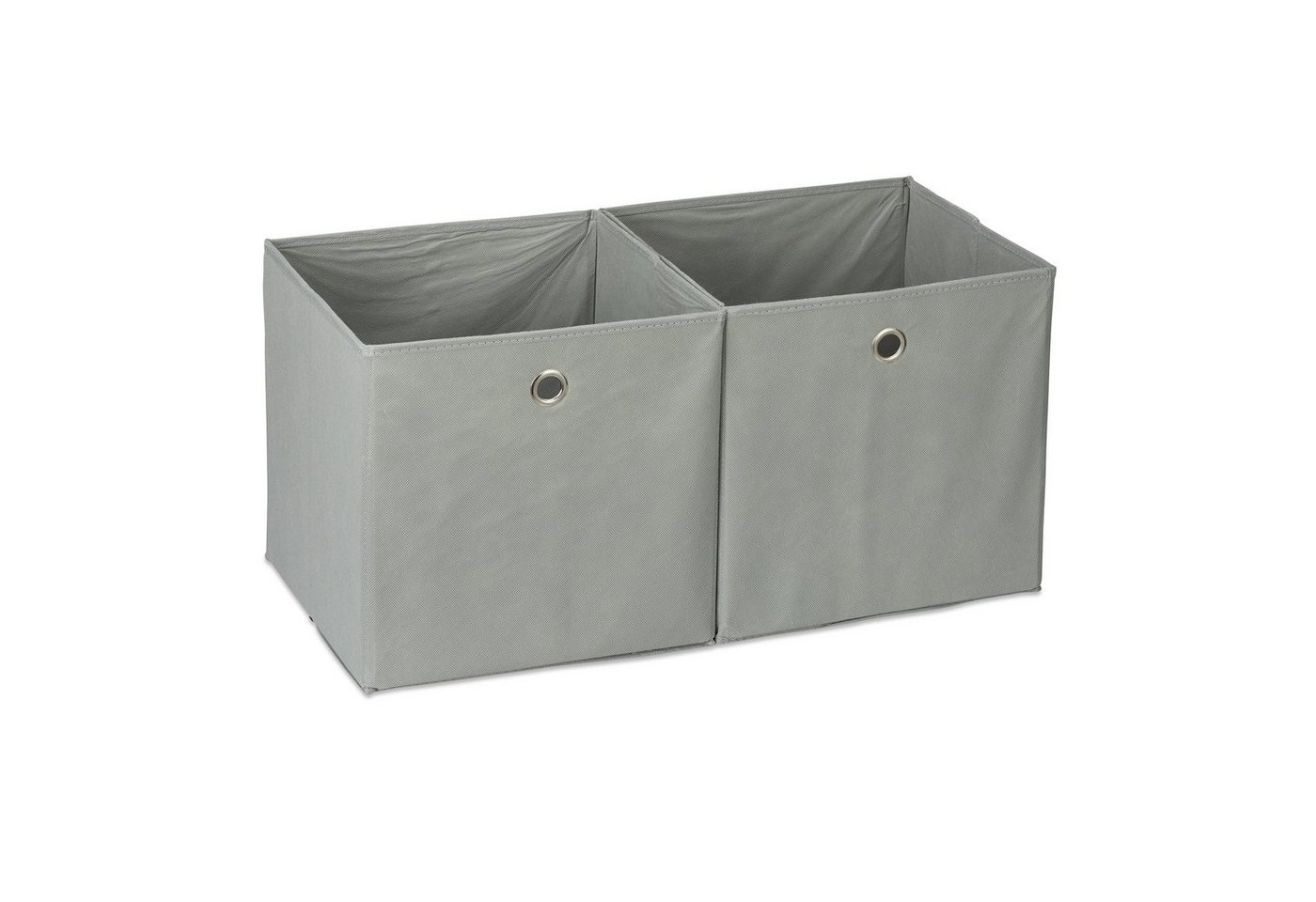 relaxdays Aufbewahrungsbox Stoff im 2er Set, Grau relaxdays Aufbewahrungsbox Stoff im 2er Set, Grau von relaxdays