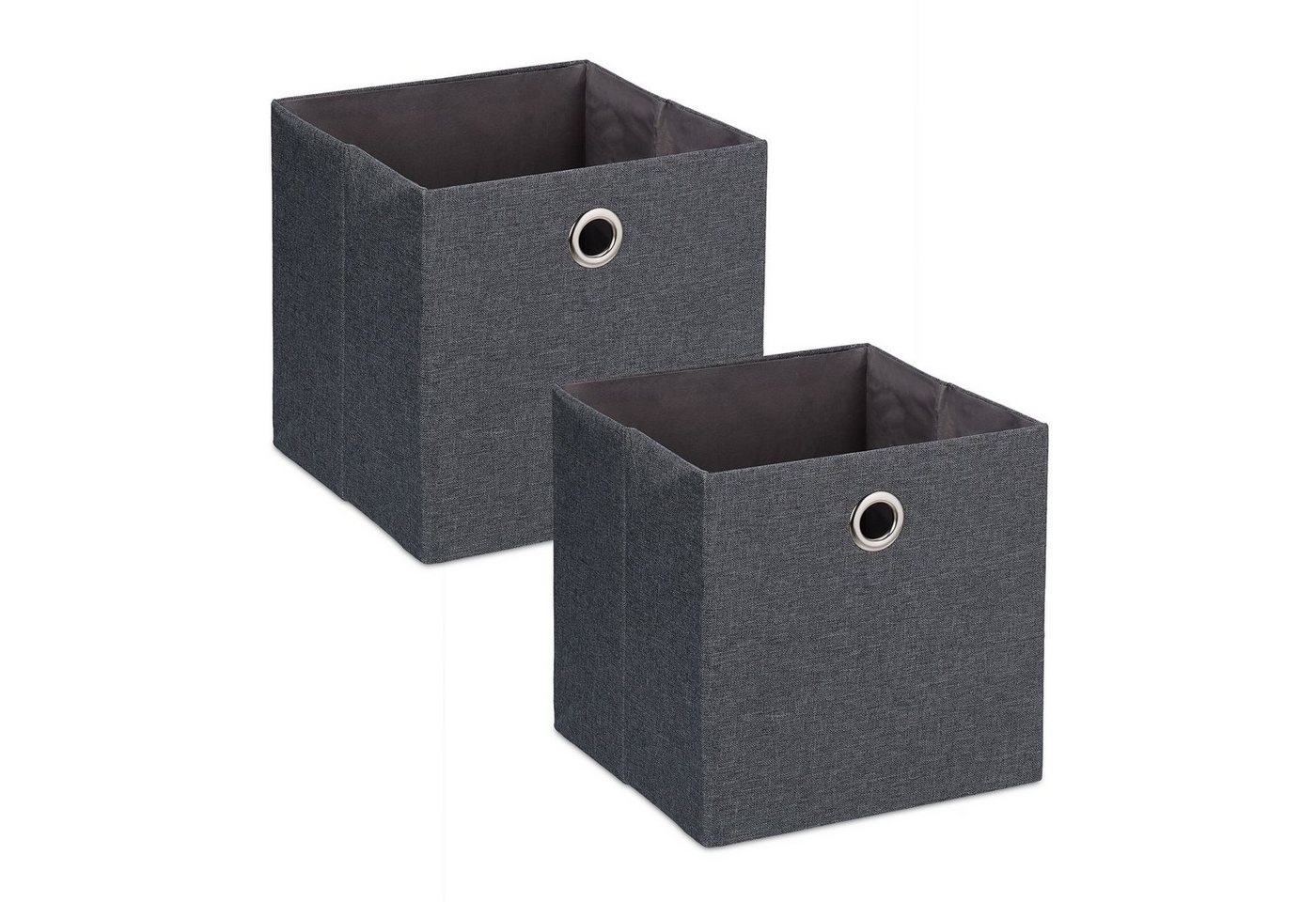 relaxdays Aufbewahrungsbox im 2er Set, Dunkelgrau relaxdays Aufbewahrungsbox im 2er Set, Dunkelgrau von relaxdays