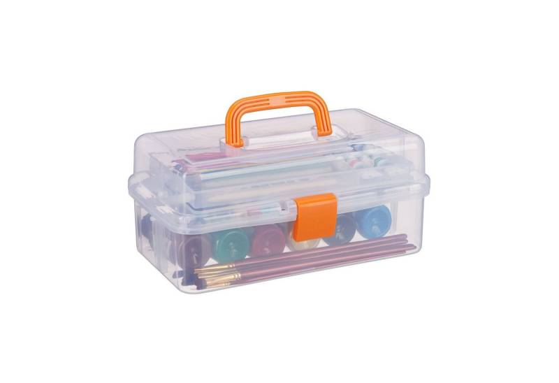 relaxdays Aufbewahrungsbox mit 9 Fäch, Orange von relaxdays