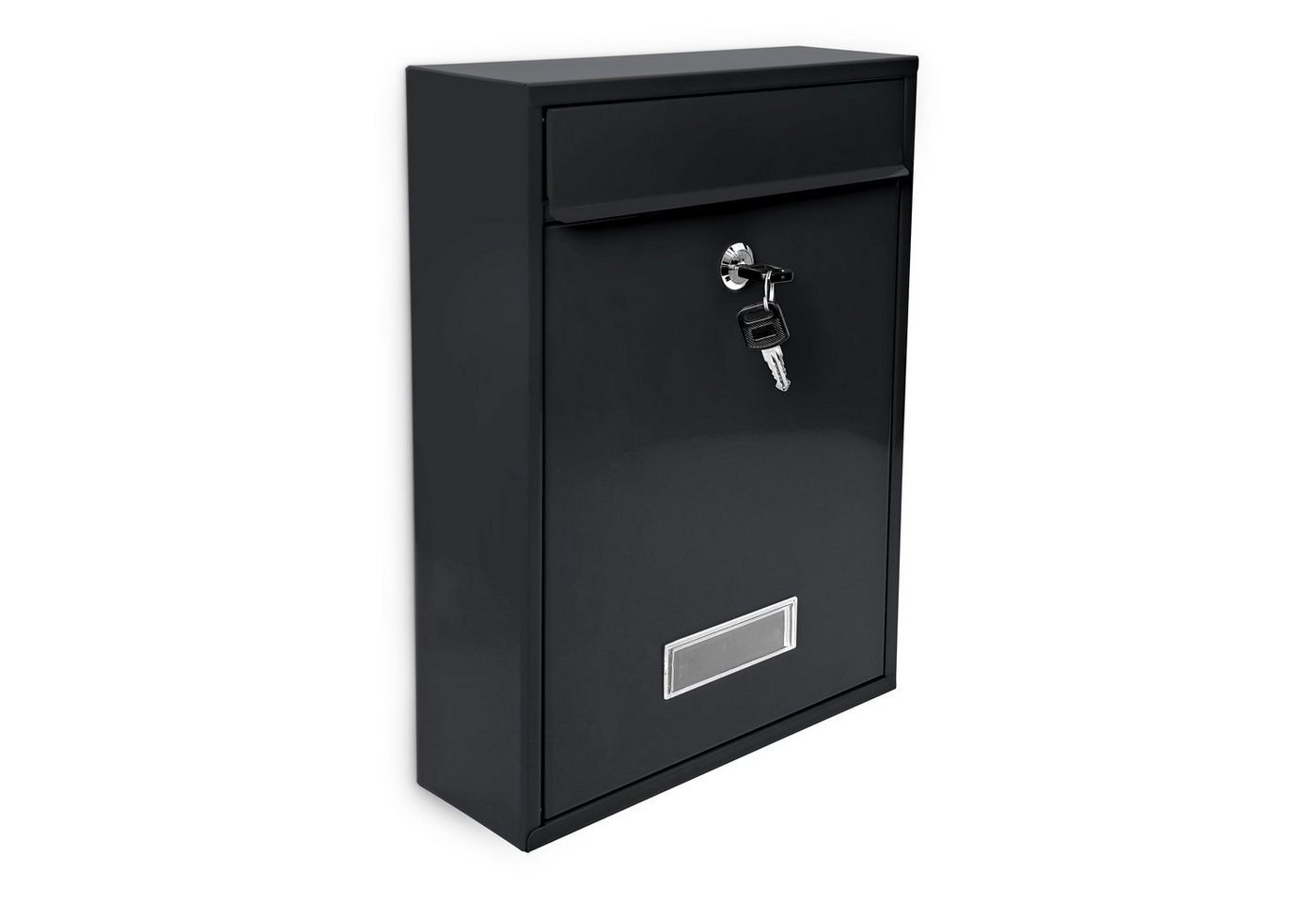relaxdays Aufbewahrungsbox Briefkasten Design 35 cm Farbauswahl, Schwarz von relaxdays