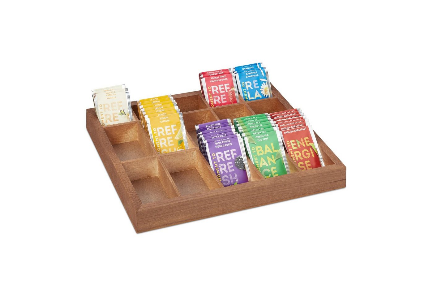 relaxdays Aufbewahrungsbox Sortierbox aus Holz von relaxdays