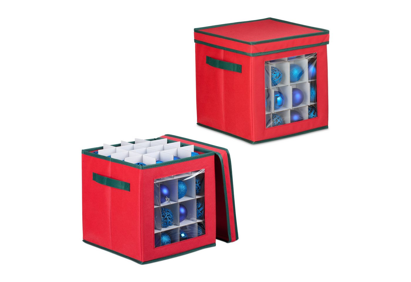 relaxdays Aufbewahrungsbox Weihnachtskugel Aufbewahrungsbox 2er Set (2 St., 2er Set) von relaxdays