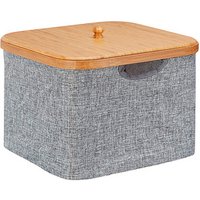 relaxdays Aufbewahrungsbox grau/braun 33,0 x 33,0 x 25,0 cm von RELAXDAYS