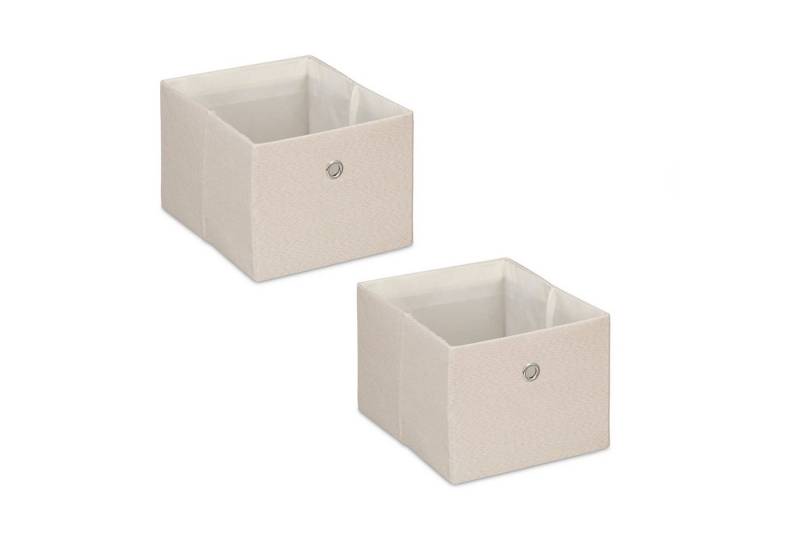 relaxdays Aufbewahrungsbox im 2er Set, Beige von relaxdays