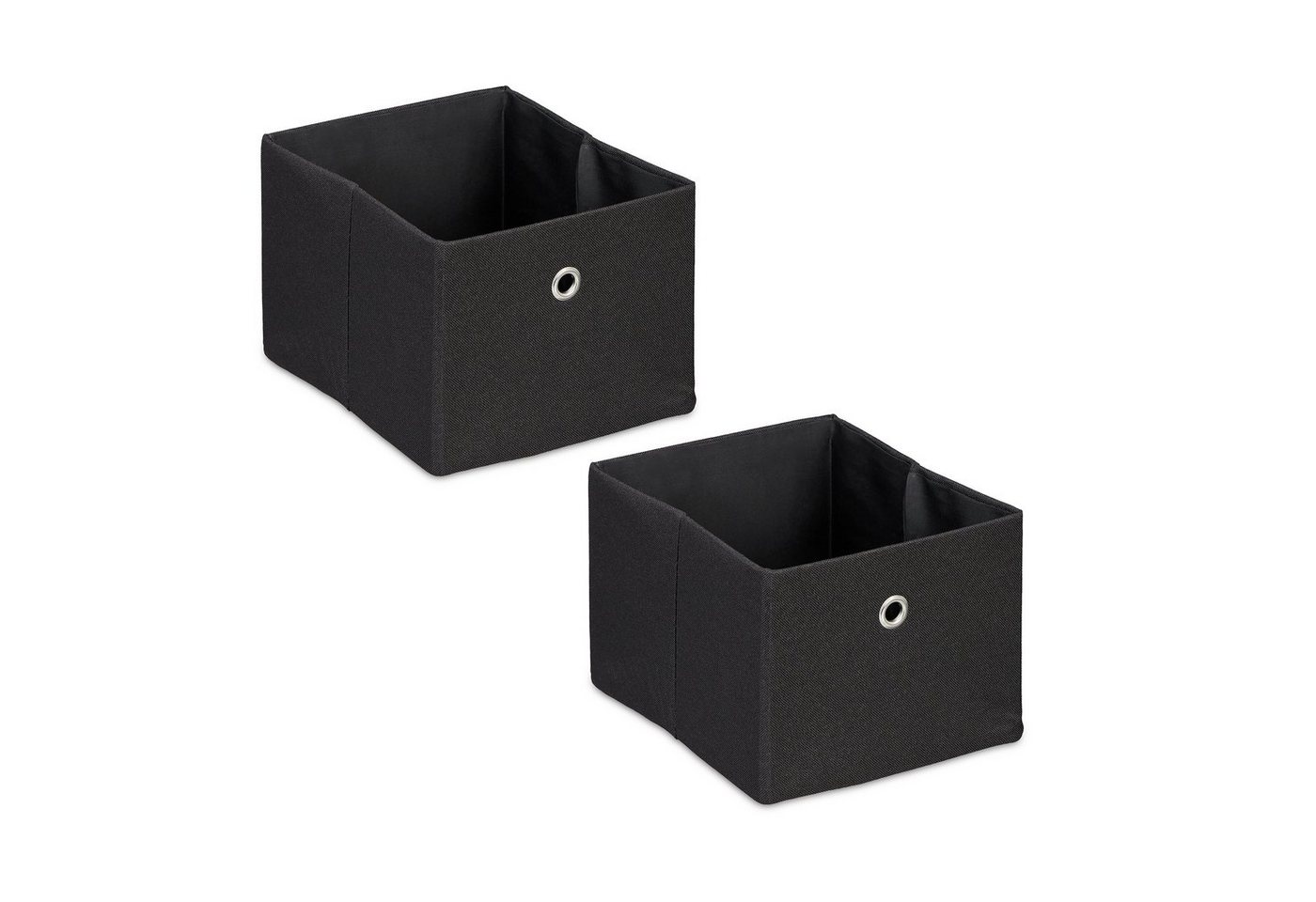 relaxdays Aufbewahrungsbox im 2er Set, Schwarz relaxdays Aufbewahrungsbox im 2er Set, Schwarz von relaxdays