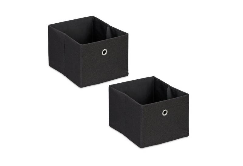 relaxdays Aufbewahrungsbox im 2er Set, Schwarz von relaxdays