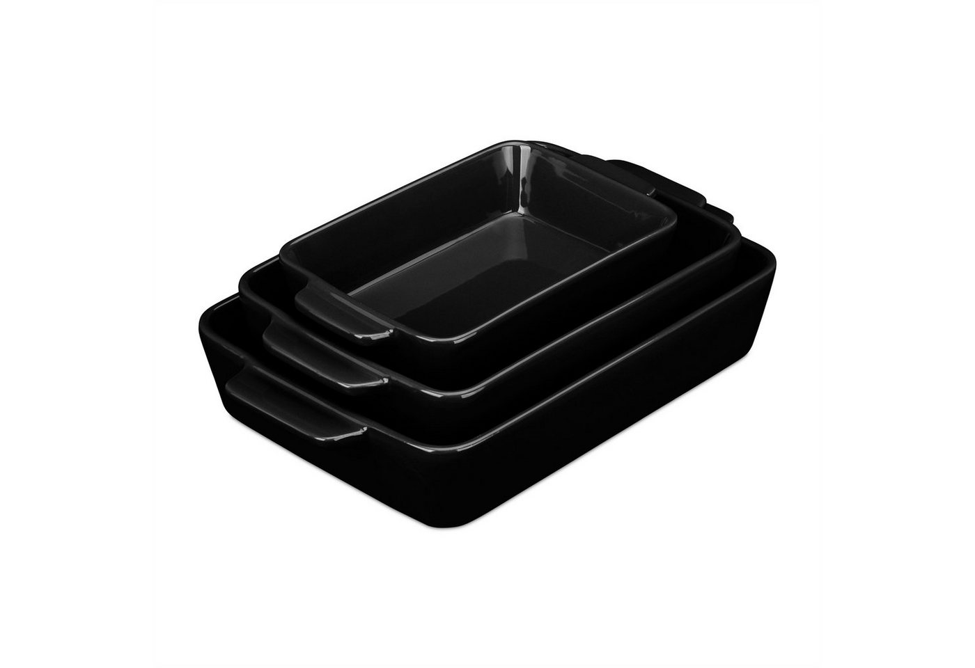 relaxdays Auflaufform 3-tlg. Keramik Auflaufform Set schwarz, Keramik relaxdays Auflaufform 3-tlg. Keramik Auflaufform Set schwarz, Keramik von relaxdays