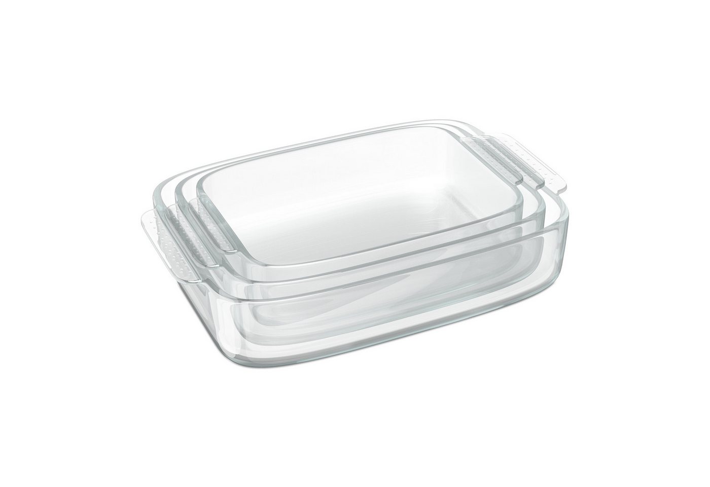 relaxdays Auflaufform Glas Auflaufform 3er Set, Glas, (3-St) von relaxdays