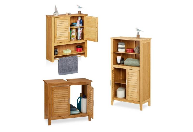 relaxdays Badezimmer-Set 3-tlg. Badmöbel Set relaxdays Badezimmer-Set 3-tlg. Badmöbel Set von relaxdays