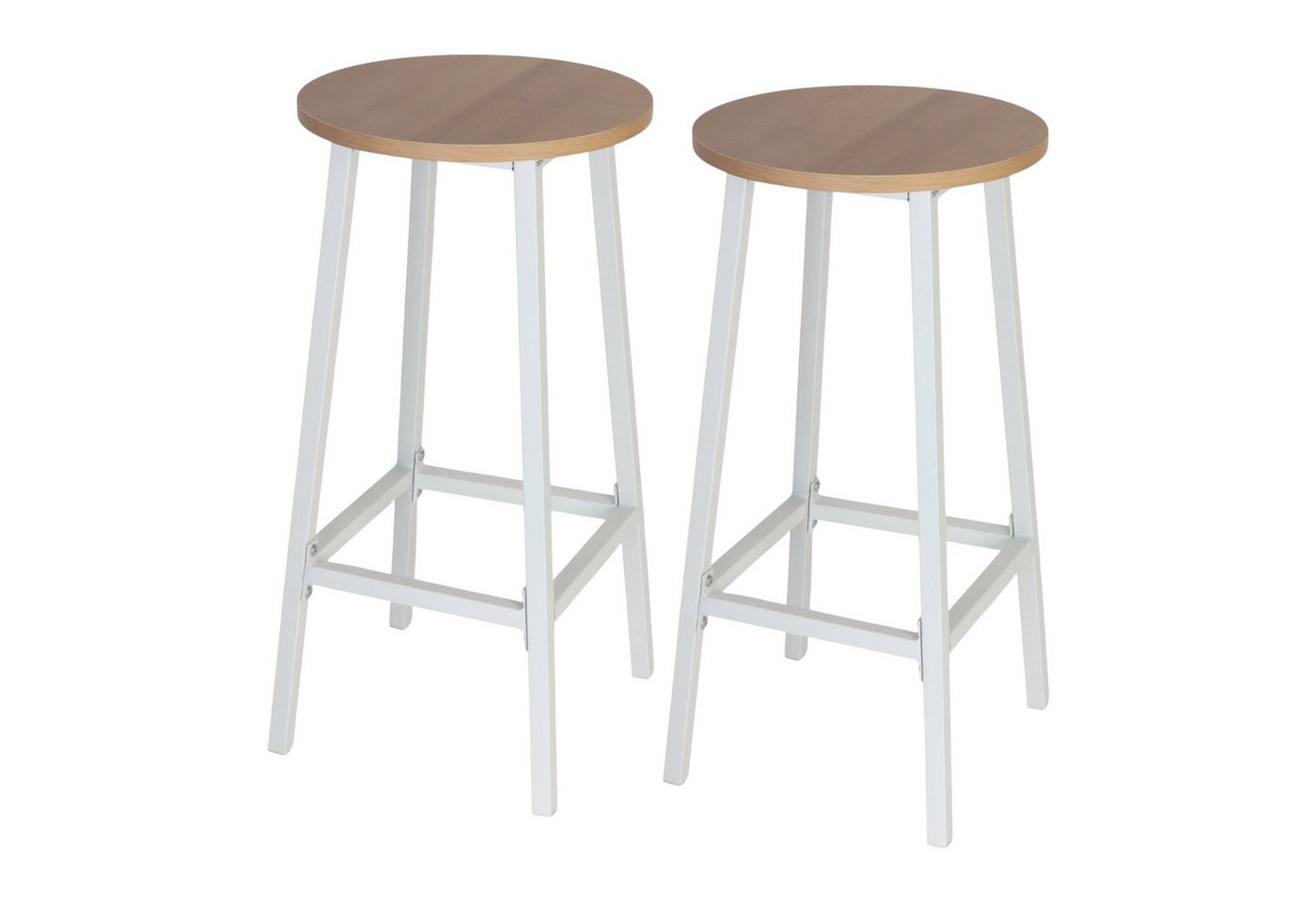 relaxdays Barhocker 2er Set, Hellbraun-Weiß relaxdays Barhocker 2er Set, Hellbraun-Weiß von relaxdays