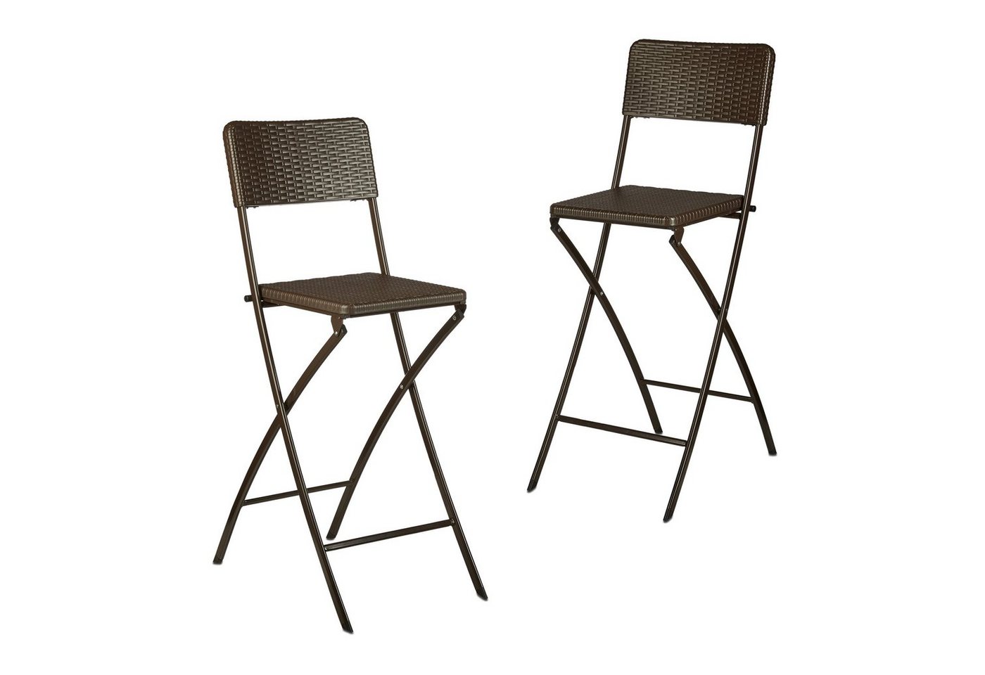 relaxdays Barhocker 2er Set Barhocker Rattan (2 St., 2er Set), Braun von relaxdays
